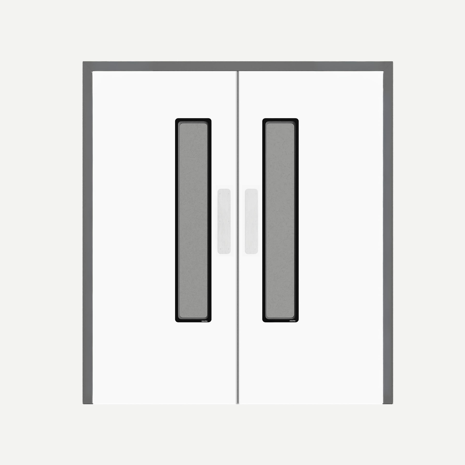 Hospital door FD30 double swing double with split vertical vision panels - Hygidoor copy-3